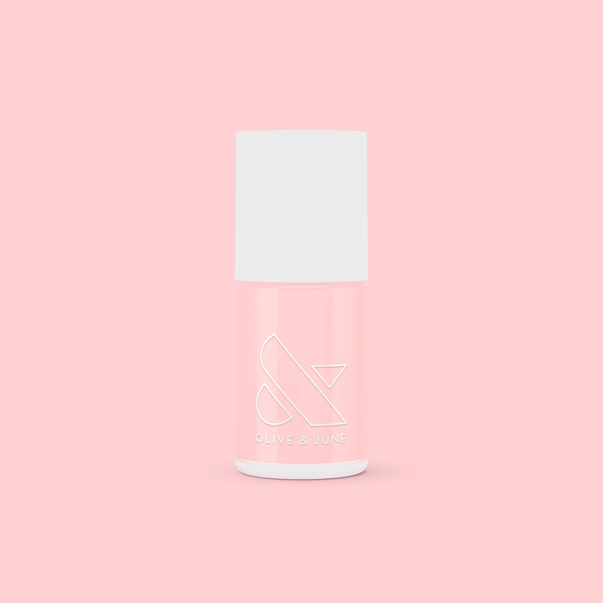 SCL nail polish bottle in soft bubblegum pink shade against a matching light pink background