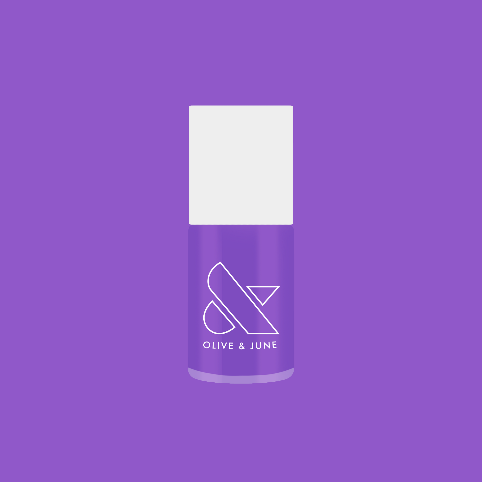 Bottle of Tennis Skirt nail polish by Olive and June in bright purple for quick-dry, long-lasting at-home mani looks