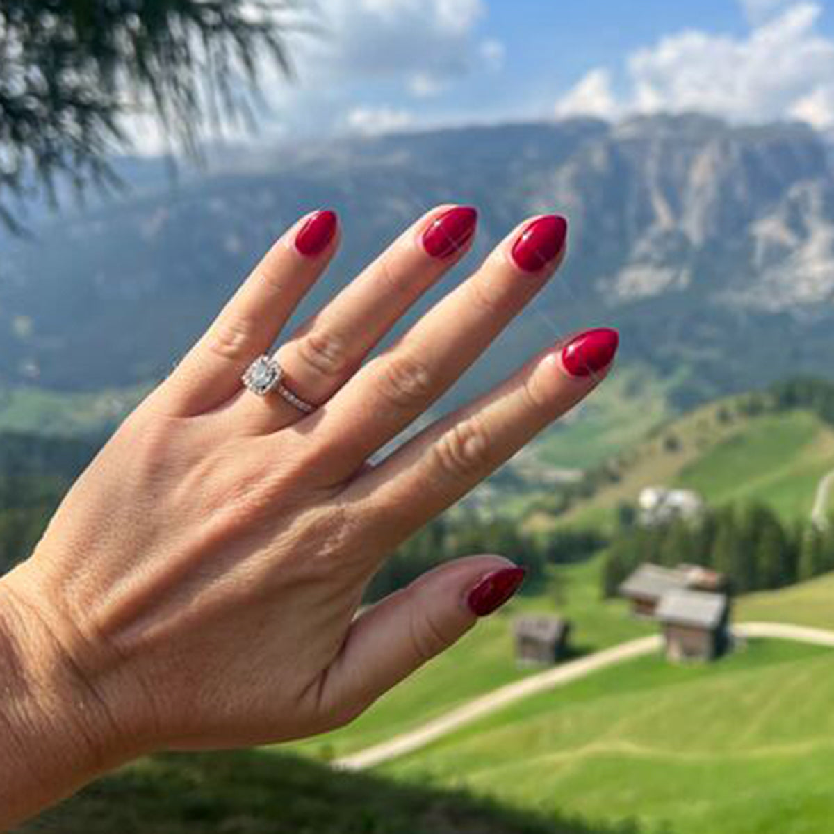 Mulberry - Gel on natural nails in a rich deep maroon gel polish for a glossy, long-lasting manicure by Olive and June