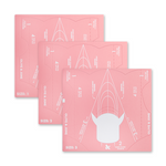 Easy Fit Nail Forms Pack with three sizes of pink nail sculpting guides for natural nail extensions by Olive and June