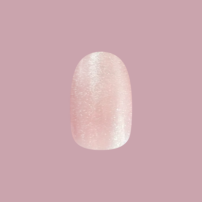 Neutral Shimmer - Press-On | Extra Short | Round subtle shimmery false nail for easy at-home manicure and quick application