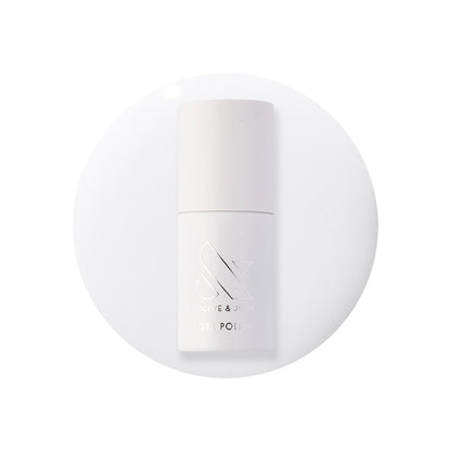 Perfect French Gel Mani System white gel polish bottle on matching white gel polish background