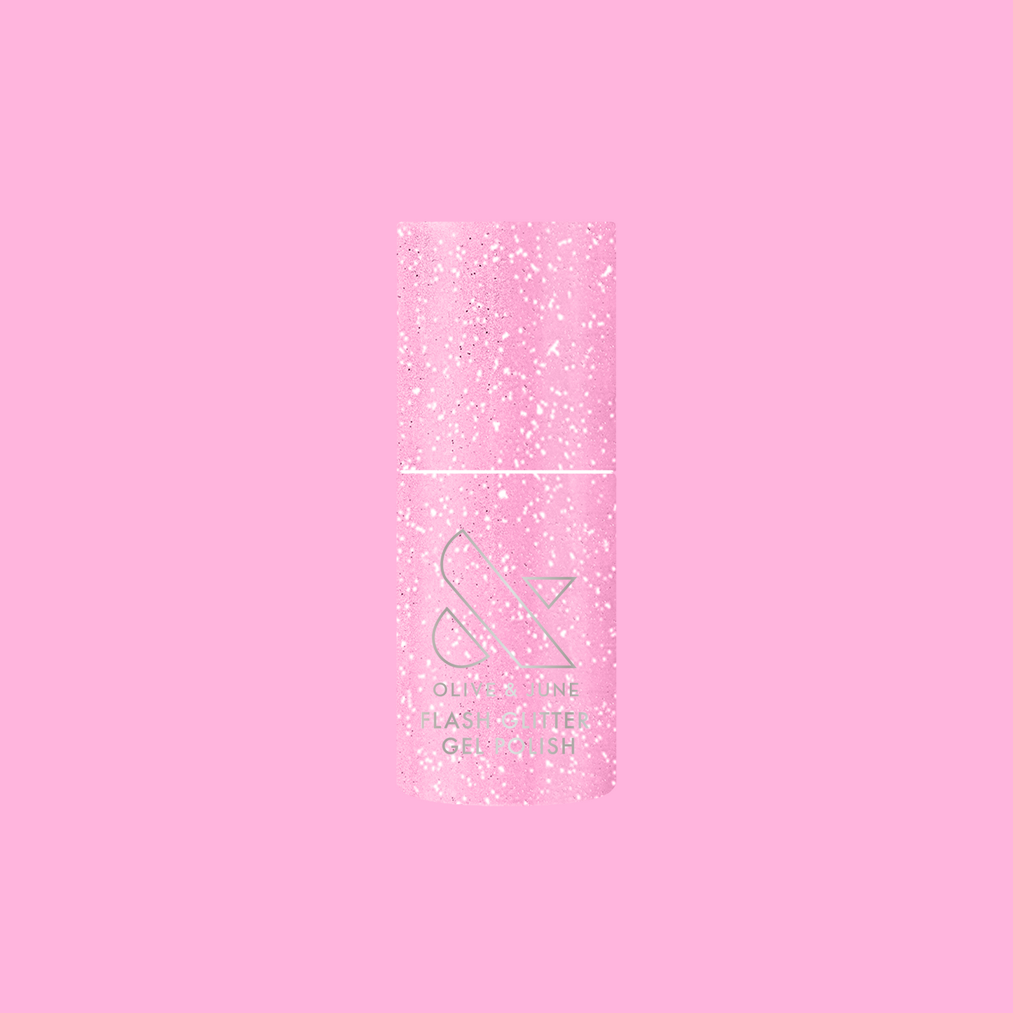 Rosé Rhymes with Partay Gel bottle with cool-toned pink flash glitter gel polish for a sparkling manicure